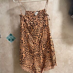 Billabong Leopard Print Slip romper - Tan & Black